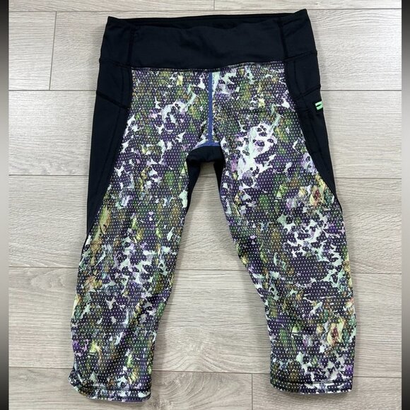 Lululemon Run Top Speed Crop Legging Full On Luxtreme Floral Sport White Multi - Picture 2 of 12